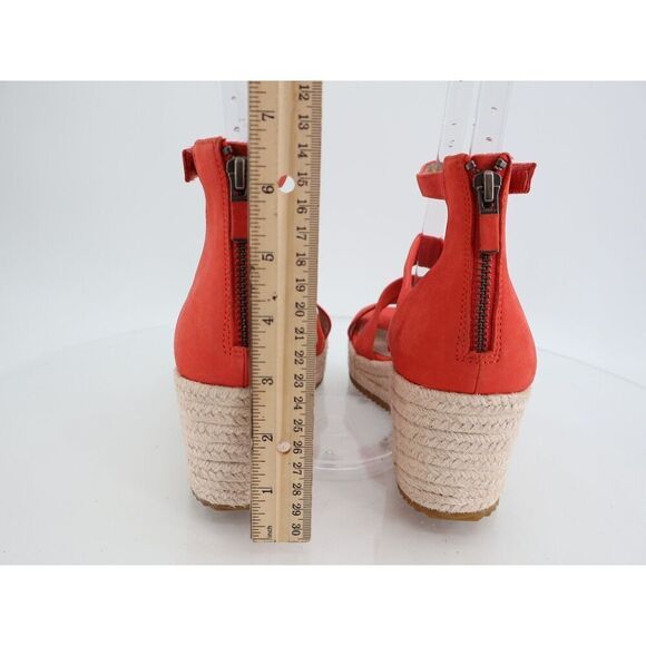 Eileen Fisher Wisp Espadrille Sandal Wedge Red Nubuck Leather Comfy Size 10 - Picture 7 of 16